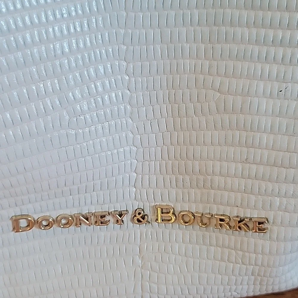 Dooney & Bourke White/Light Blue Lizard Satchel - Picture 3 of 17